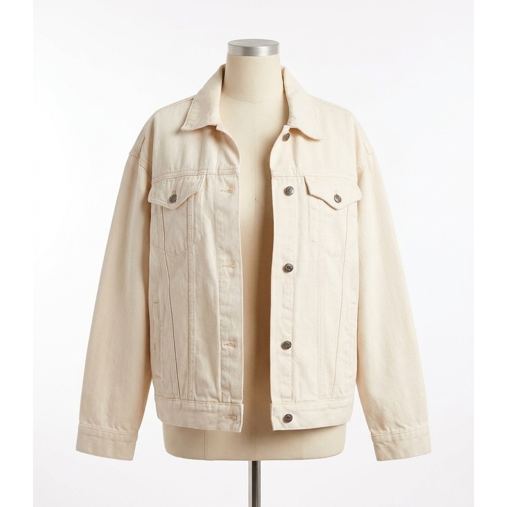 NEW FREE PEOPLE women's jolene jean jacket in ecru